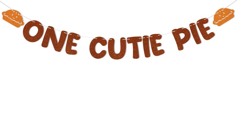 Ramciyo One Cutie Pie Banner - Pumpkin Pie 1st Birthday Party Decorations Fall Thanksgiving 1st Birthday Baby Shower Party Supply - Image 1